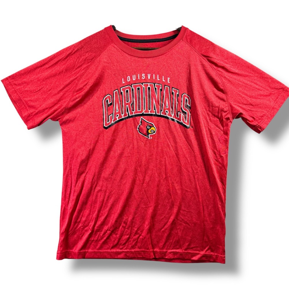 Knights Apparel Louisville Cardinals NCAA Red Athletic T-shirt Mens Large L